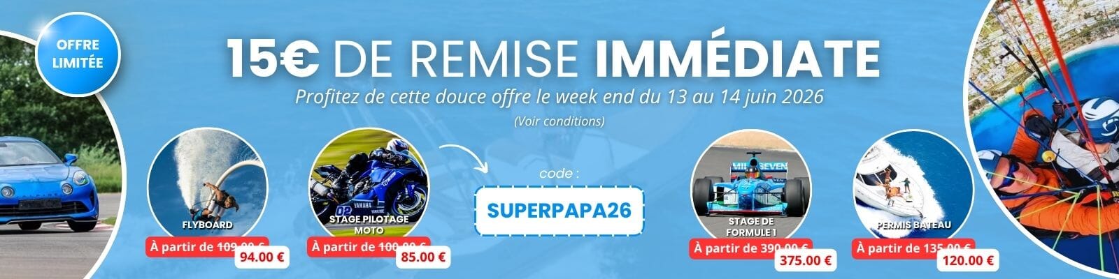 Fête des Pères 2026 - 15€ offerts