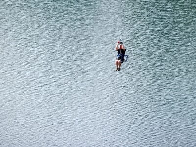 Tyrolienne au Lac de Pierre Percée