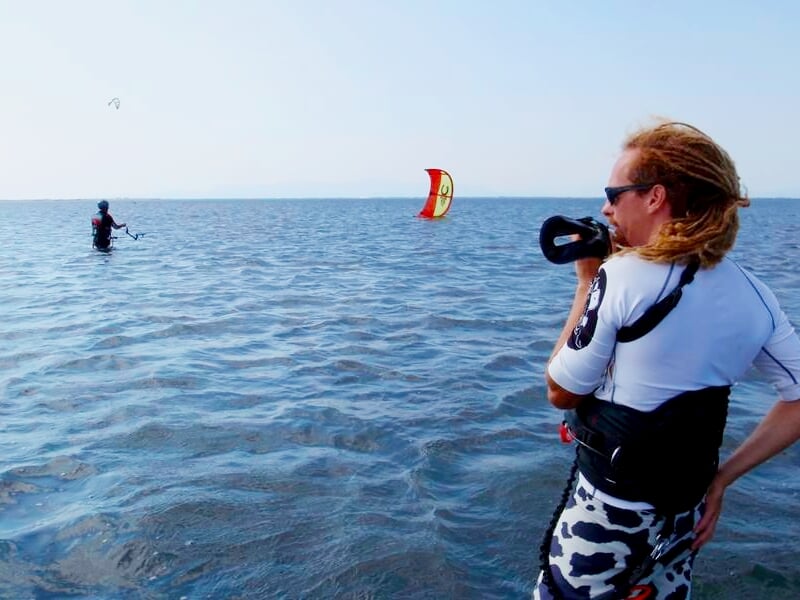 Coaching d'un kitesurfer débutant