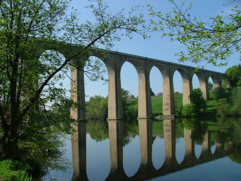Personne en train de sauter à l'élastique depuis un pont avec un paysage verdoyant en arrière-plan.