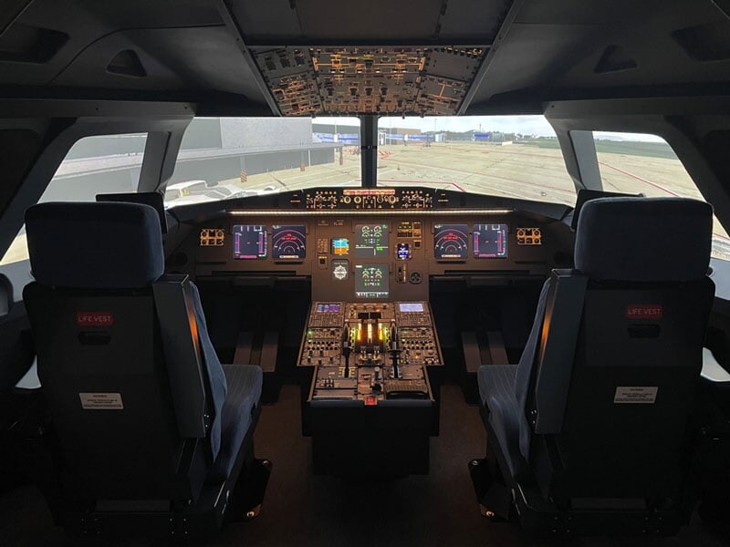 Simulateur d'Airbus A320 au départ d'un aéroport