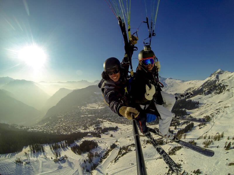 Vol en Parapente à Ski à Verbier - Suisse