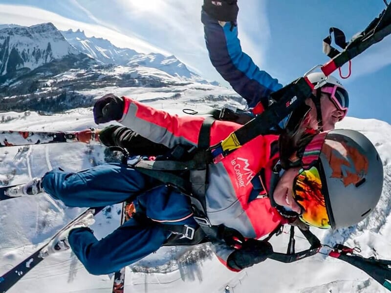Baptême en Parapente à Ski près de Grenoble - Station du Corbier