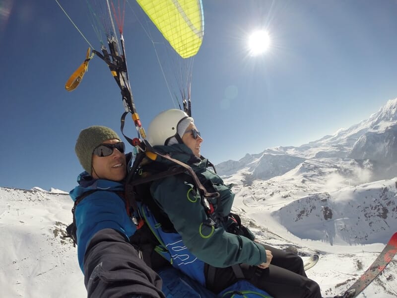 Baptême de Parapente à Ski à Orcières Merlette