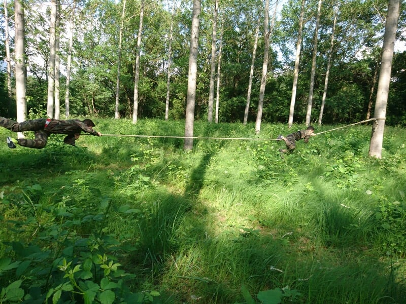 Traversée sur corde