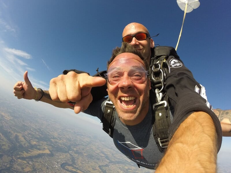un baptême de parachutisme fun