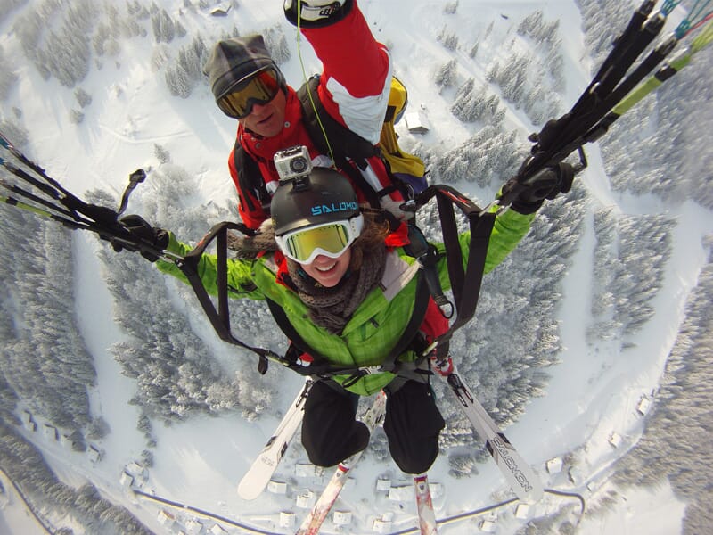 Baptême Parapente à ski à La Clusaz