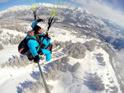 Baptême de Parapente à Ski à Pra Loup - Vallée de l'Ubaye