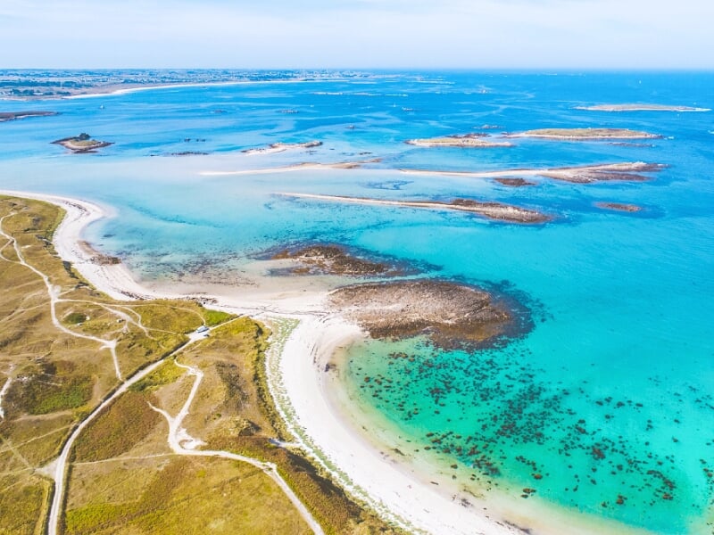 vue aérienne des plages de bretagne