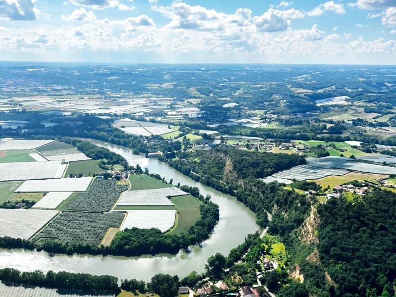 vue sur moissac en ulm autogire