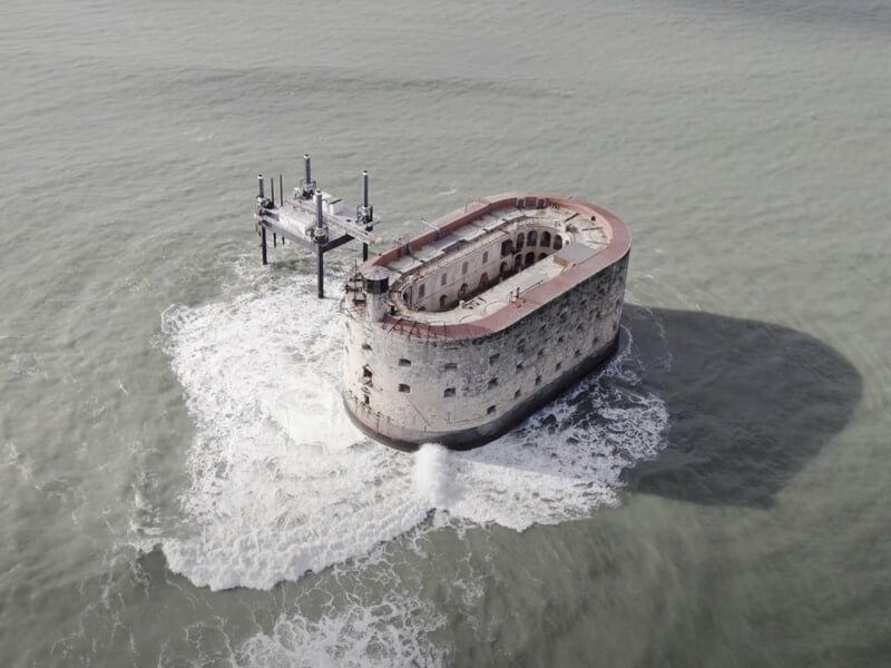 Fort Boyard, prise de vue par drome