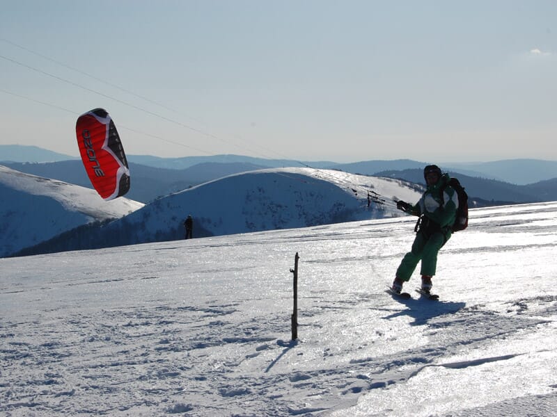 Stage de snowkite dans le massif des Vosges