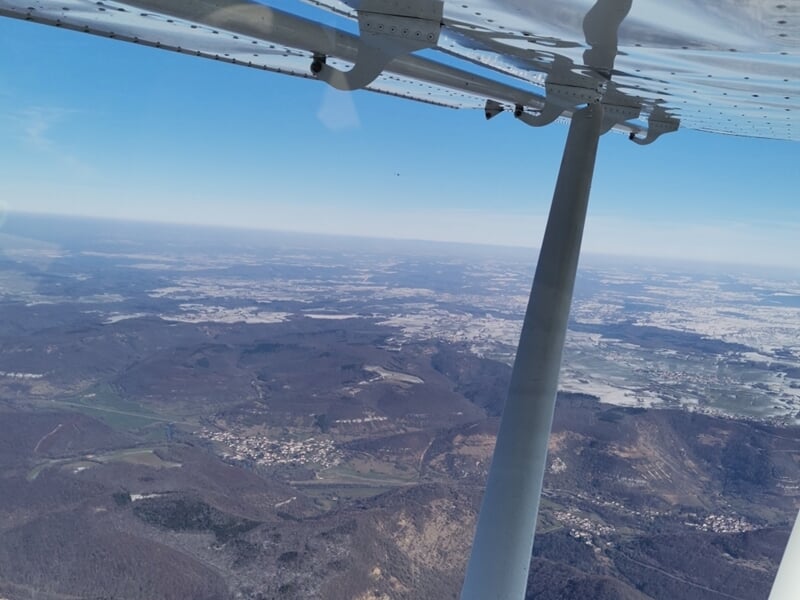 Vue aérinne depuis un avion ULM