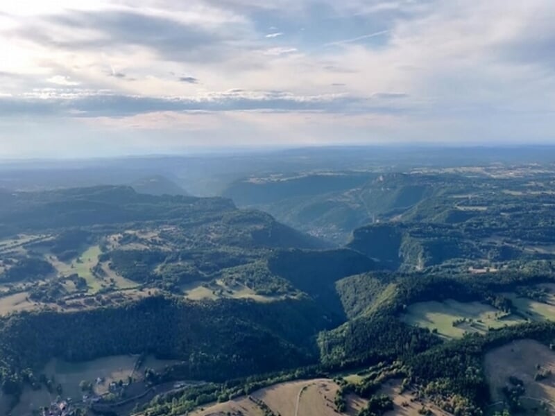 Vallée de la Loue vue du ciel