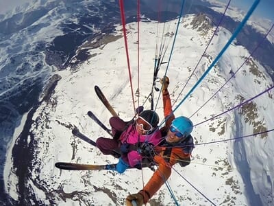 Baptême de Parapente à Ski à Méribel
