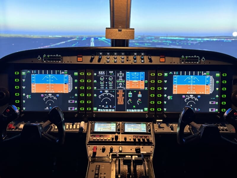 Panneau de commande d'un simulateur de pilotage