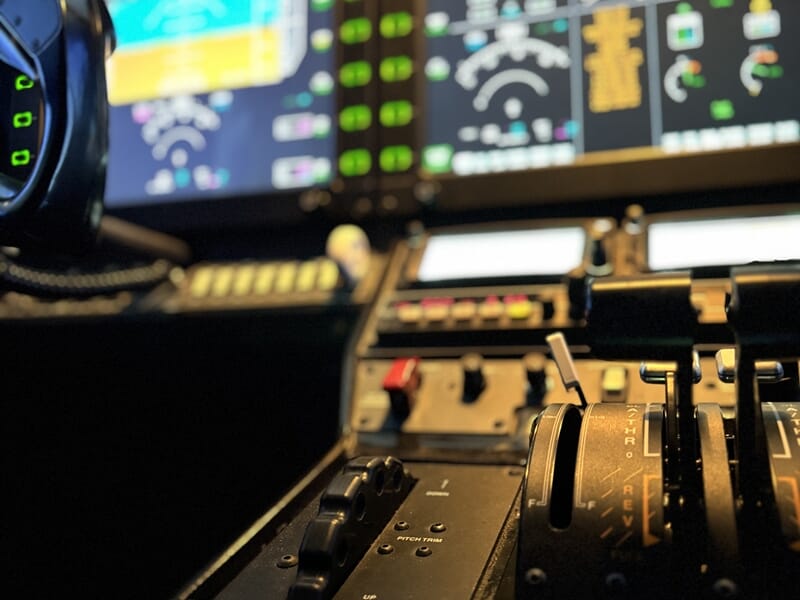 Panneau de commande d'un simulateur de pilotage